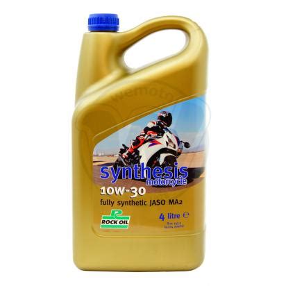 Fully synthetic oils are suitable for use in nearly all road going, track and off road motorcycles and scooters and can be used in many modern bikes that run at high operating temperatures whilst having small oil sumps. Rock Oil Synthesis 4 fully synthetic 10w30- 4 stroke Oil 4 ...