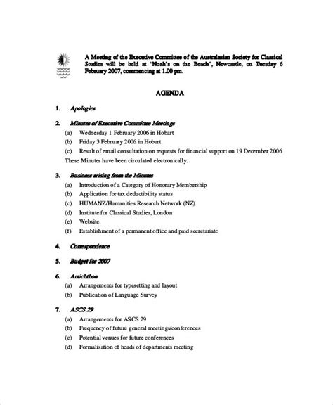 Committee Meeting Agenda Template 12 Free Word Pdf With Regard To It