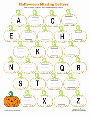 halloween alphabet  images halloween kindergarten