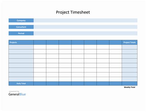 Project Timesheet In Pdf Basic