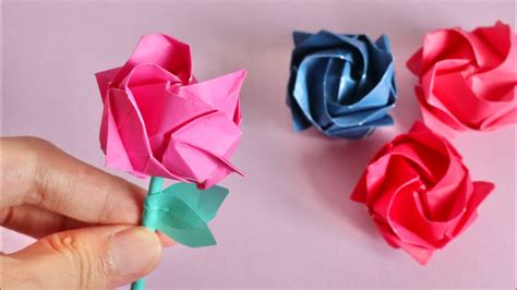 Origami Rose 摺紙教學 玫瑰花 情人節摺紙 Origami Valentines Day Youtube