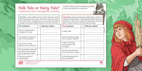 Folk Tale Or Fairy Tale Traditional Tale Worksheets