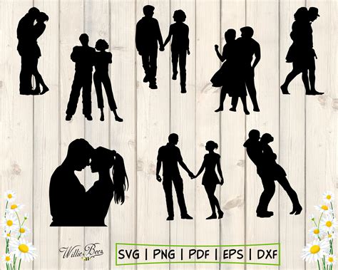 Couple In Love Silhouettes Cut File People Svg File Couples Svg Cricut File Instant Download