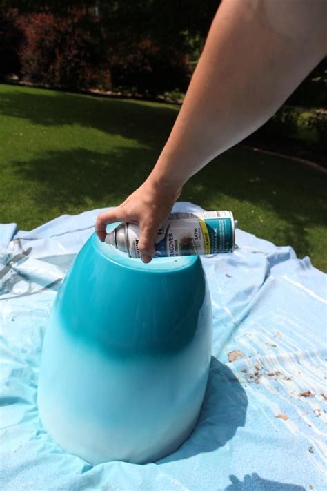 To paint, turn the pots upside down on a covered surface, hold the spray can 8 to 12 inches from the pots and sealer creates a waterproof exterior to lock the paint in and prevent the release of water through the planter. Pin on Outdoor Projects