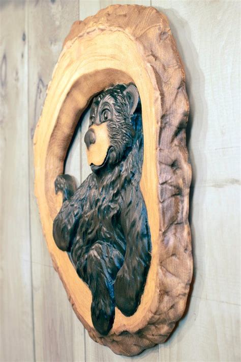 Wood Bear Wall Hanging This Woodland Art Piece Is A Great Etsy In