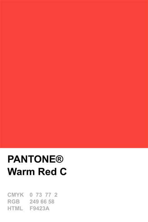 Pantone Warm Red C Pantone Pantone Colour Palettes Pantone Color