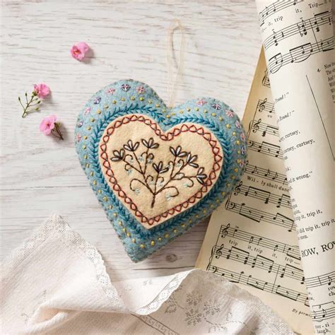 Embroidery Heart Felt Craft Kit By Corinne Lapierre Blightys