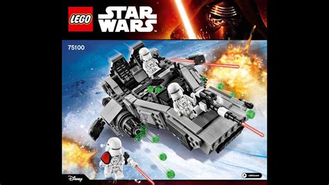 Lego Star Wars First Order Snowspeeder 75100 Instructions Diy Brick