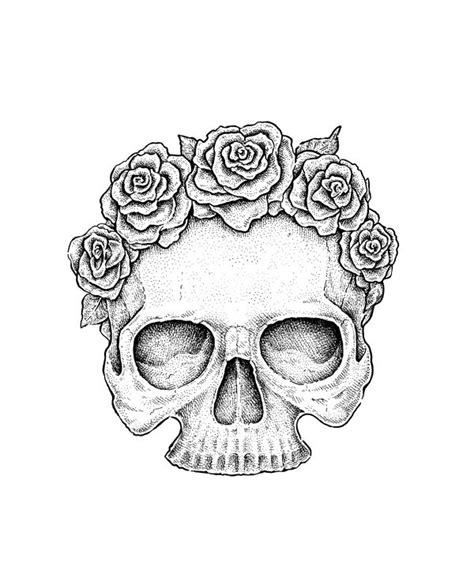 Use Ink Liners To Create A Skull And Roses Drawing With Images