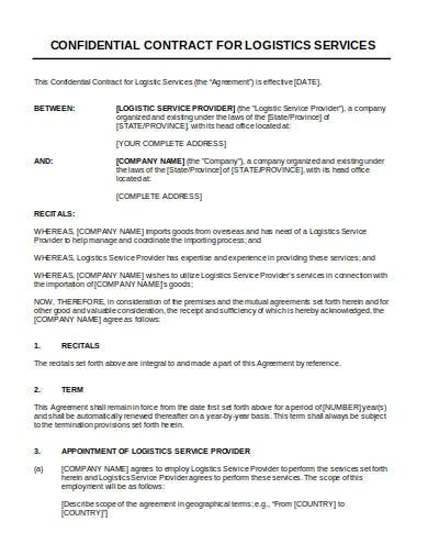 5 3pl Logistics Contract Templates In Pdf Ms Word Free And Premium