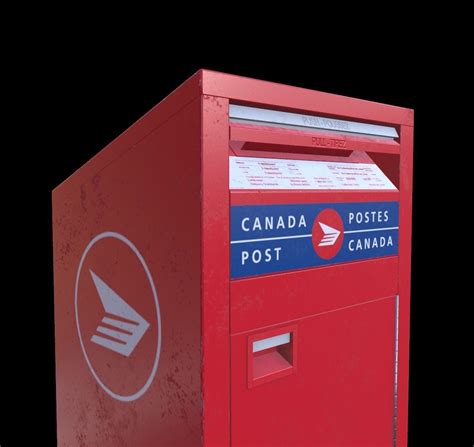 3d Model Canada Post Mailbox Vr Ar Low Poly Cgtrader
