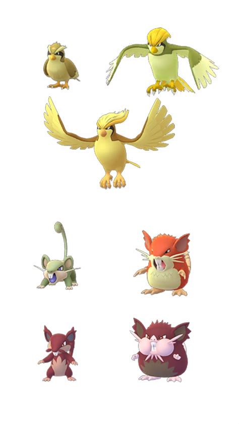 Shiny Pidgey And Shiny Rattata Models Credit To Chrales Rthesilphroad