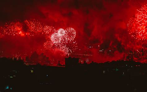 3840x2400 Fireworks Red Evening Festival Explosion 4k 4k Hd 4k