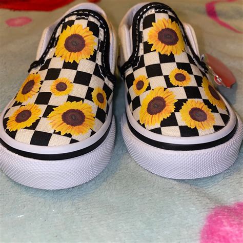 Cute Sunflower Vans Custom Kid Shoes Flower Shoes Yellow Etsy
