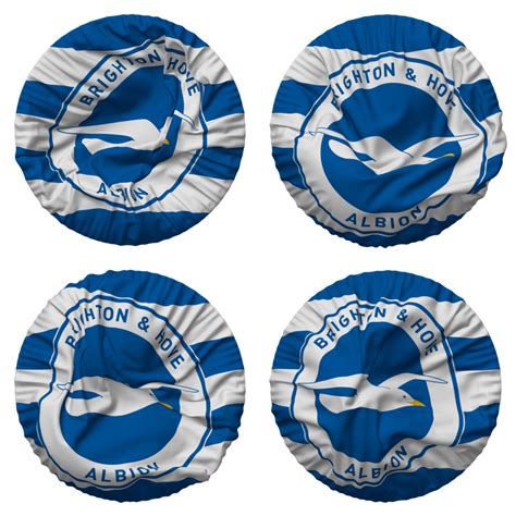 Brighton And Hove Albion Football Club Flag In Round Shape Isolated