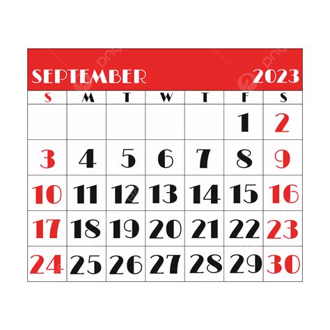 Calendar September 2023 Hd Transparent September 2023 Calendar