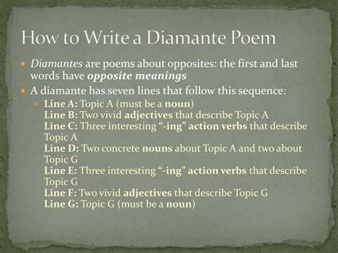 Ppt Diamante Poems Powerpoint Presentation Free Download Id2170690