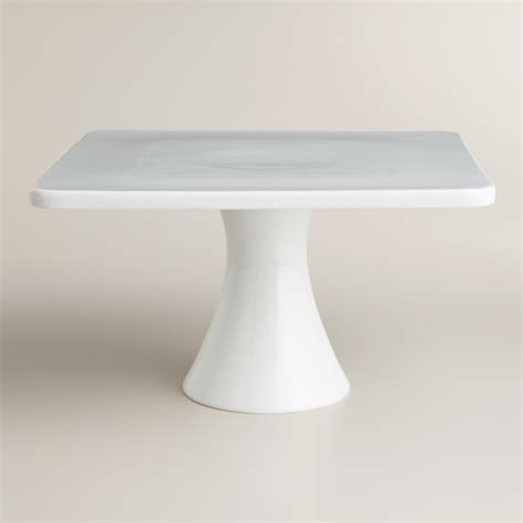 Mint fostoria navarre baroque shape handled cake plate 12 5/8 $21.95. Tall White Square Cake Stand | World Market | Square cake ...