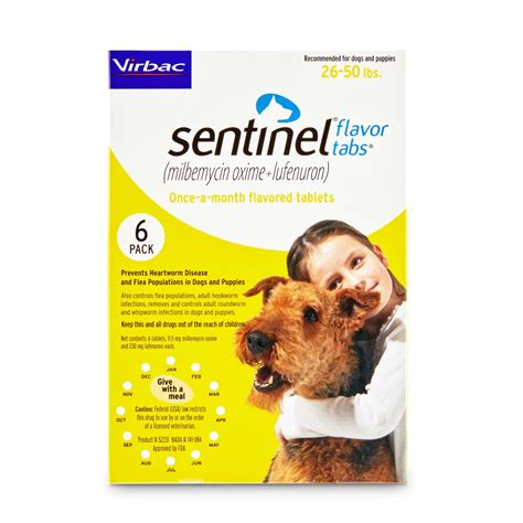 Sentinel Flavor Tablets For Dogs 26 To 50 Lbs 6 Month Supply Petco