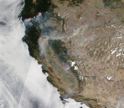 West Coast Wildfires Blaze In Satellite Photo Space