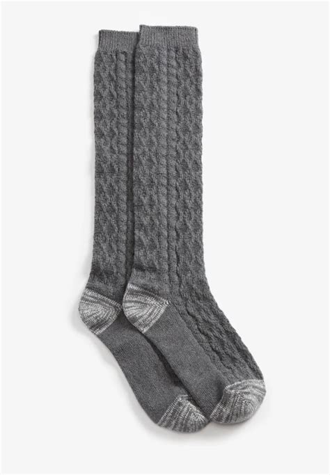 maurices gray cable knit knee high socks mall of america®