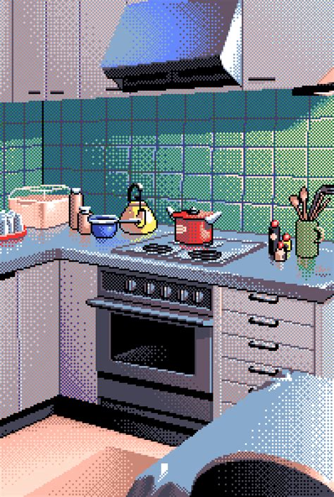 Pixel art: cooking | Pixel Art in 2019 | Anime pixel art ...