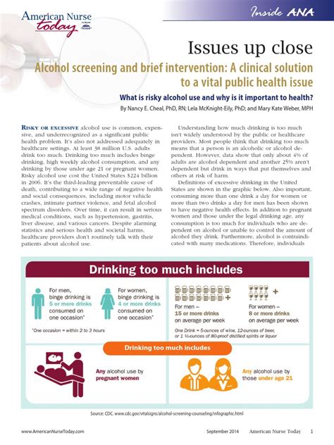 Alcohol Screening And Brief Intervention A Clinical Solution To A