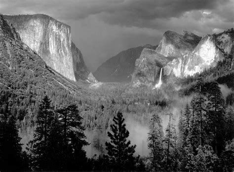 Yosemite Valley Ansel Adams Black And White Landscape Yosemite Valley