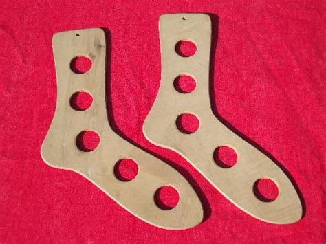Vintage Sock Stretchers Primitive Wood Feet For Drying Knit Wool Socks