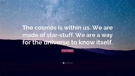 Carl Sagan Quote “the Cosmos Is Within Us We Are Made Of Star Stuff