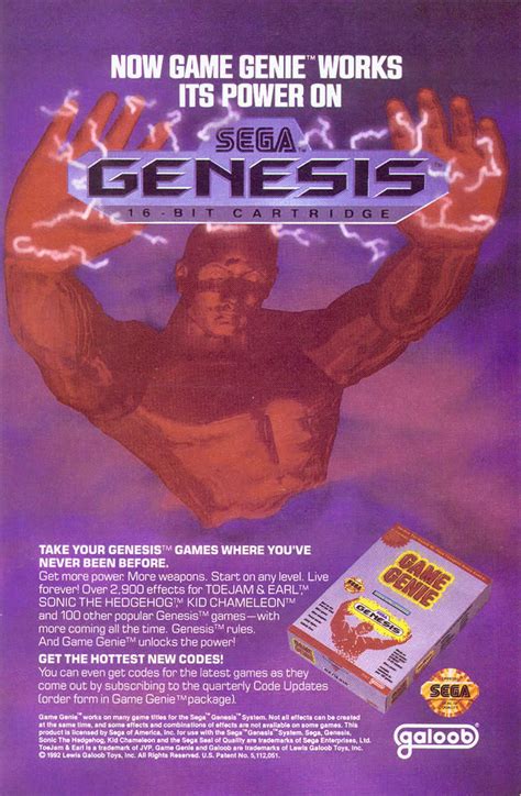 Sega 16 Sega Gear Galoobs Game Genie