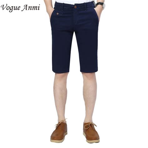 2016 Spring Summer Men Shorts Fashion Basic Good Quality Solid Shorts For Men Staight Knee