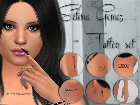 Overkill Simmers Selena Gomez Tattoo Set Sims 4 Tattoos Sims 4