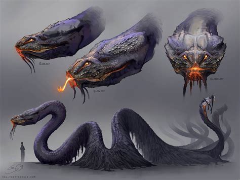 The Serpent Concept Art By Nigreda On Deviantart Fantasy Creatures Art
