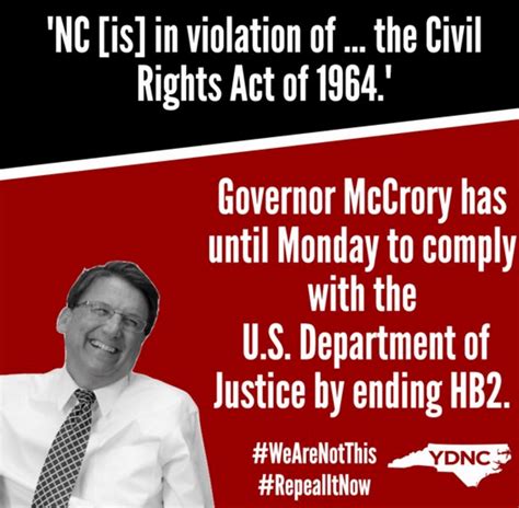 Us Doj Has Declared The Nc Hb2 In Violation Of The Civil Rights Act