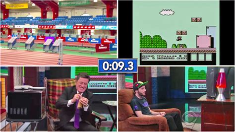 Watch Stephen Colbert Challenge A Super Mario Speedrunner