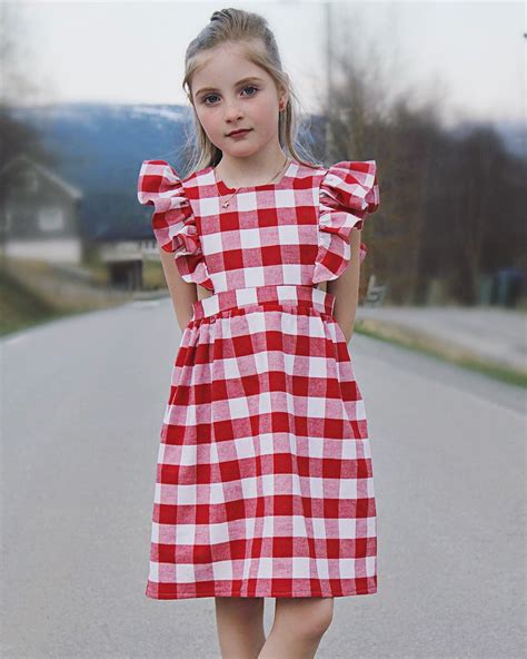 Vintage Red Gingham Pinafore Dress Red Gingham Pinafore Dress Summer