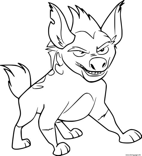 Hyena Coloring Pages Spotted Kids Color Printable Laughing Hyenas
