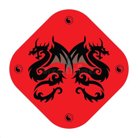 Dragon Yin And Yang Icon Design Illustration Template Web Logo Stock