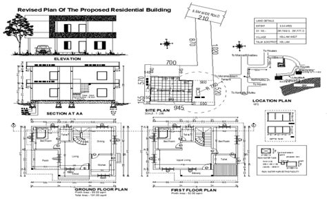 Residential Building Housing Structure Detail Elevation Section And
