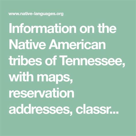 Information On The Native American Tribes Of Tennessee With Maps