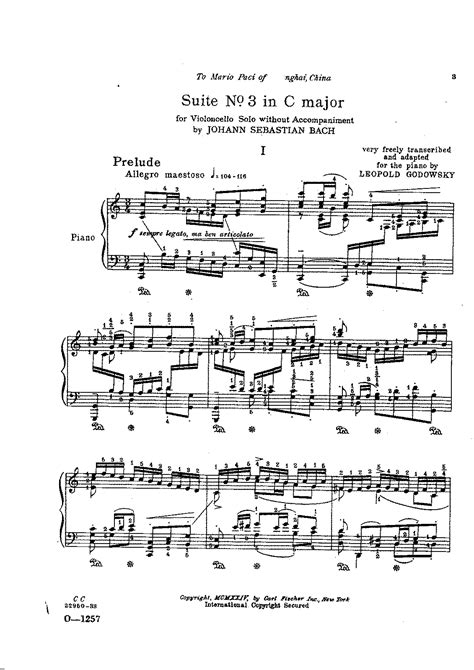 Cello Suite No3 In C Major Bwv 1009 Bach Johann Sebastian Imslp