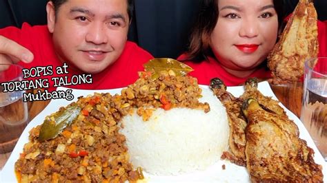 Spicy Bopis And Tortang Talong Eggplant Omelet Mukbang Real Eating Show Youtube