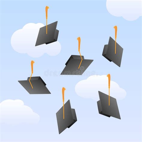 Graduation Caps In The Air Stock Vector Illustration Of Clip 11432248
