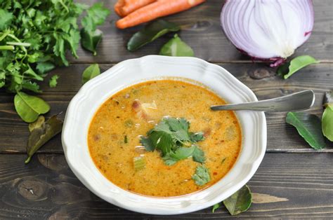 Quick n simple curry chicken soup to cook at home. Thai Red Curry Soup with Chicken - Suburble