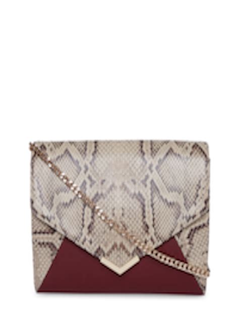 Buy Soulstar Cream Coloured Snake Skin Printed Clutch Clutches For
