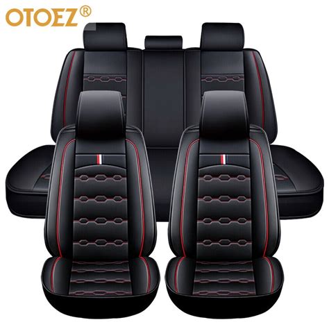 Otoez Leather Car Seat Covers Full Set Front And Rear Bench Backrest
