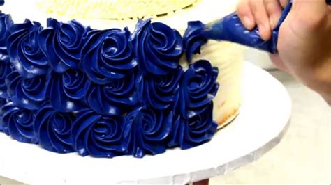 Blue Rosette Wedding Cake Tutorial How To Video Youtube