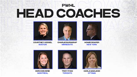 Professional Womens Hockey League Pwhl Announces Coaches For Six