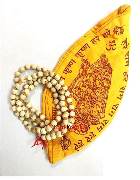 Buy Lord Krishnas Rosary White Tulsi Mala 1081 Beads With Cotton